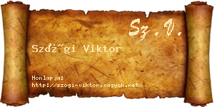 Szögi Viktor névjegykártya